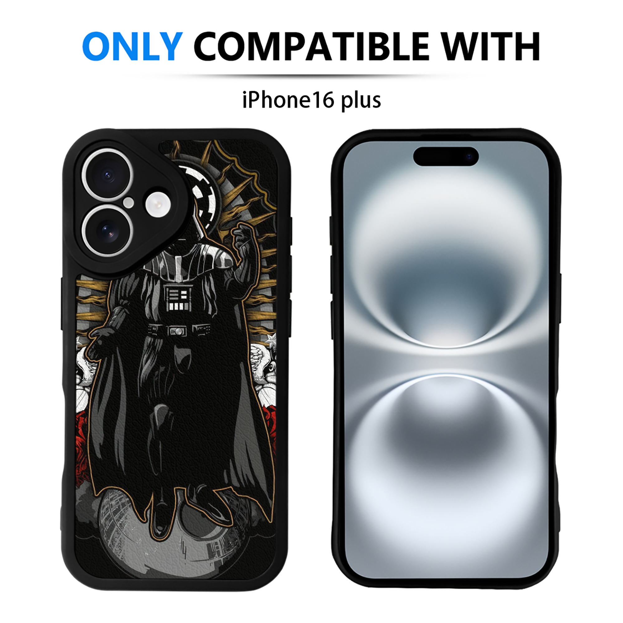 （画像用） スター・ウォーズ Star Wars 【iPhone 16シリーズ対応】シリコンスマホケース（レザー調） 材質：シリコン